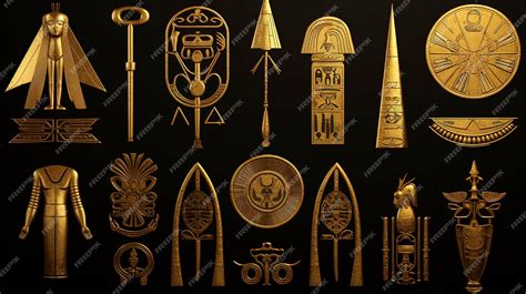 Premium AI Image | Ancient Gold Egyptian Symbols