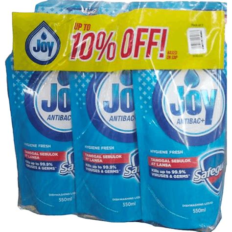 Joy Dishwashing Liquid Antibac Hygiene Refill 550ml X 3S