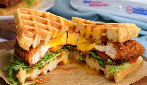 Chicken Cutlet Toad N’ Hole Waffle Sandwich Eggland S Best