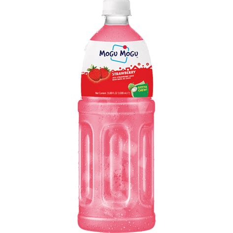 Mogu Mogu Strawberry Juice With Nata De Coco L Chips Crackers