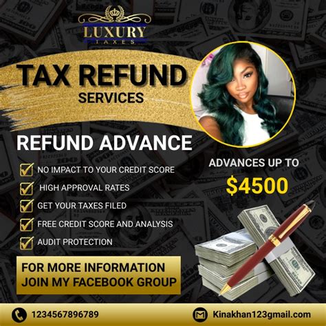 Tax Refund Services Instagram Flyer Template Postermywall