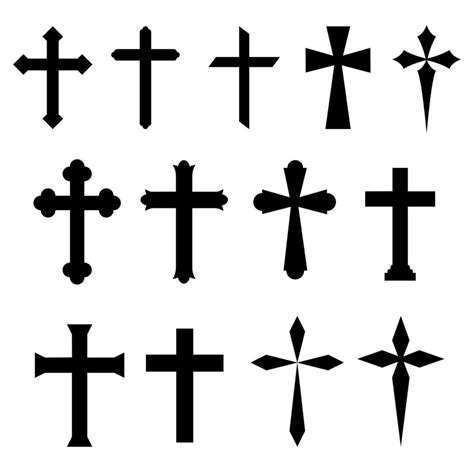 Eine Reihe Von Christlichen Kreuz Symbol Auf Wei Em Hintergrund Sie