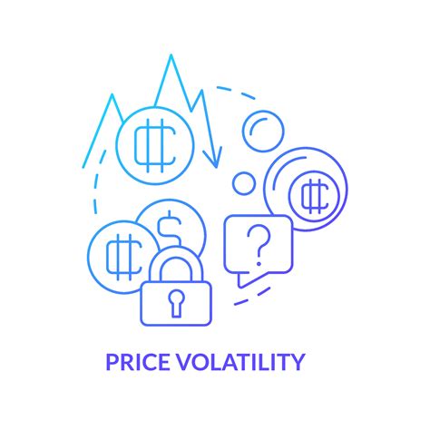 Price volatility blue gradient concept icon. Crypto-currency downside