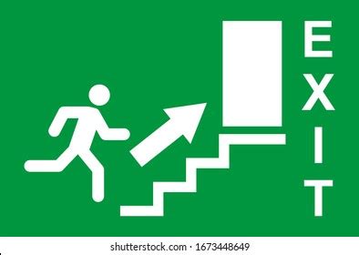 Running Man Exit Door Sign Vector Stock Vector Royalty Free