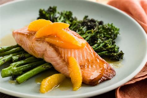 Nice Food Recipe Pan Fried Salmon With Broccolini Seared Lemon