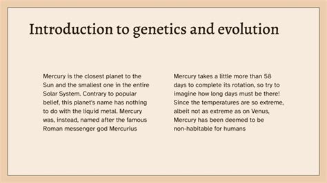 Genetics And Evolution Science 11th Grade