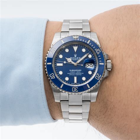 Rolex Submariner Date Mm Smurf Lb White Gold Watchcentre