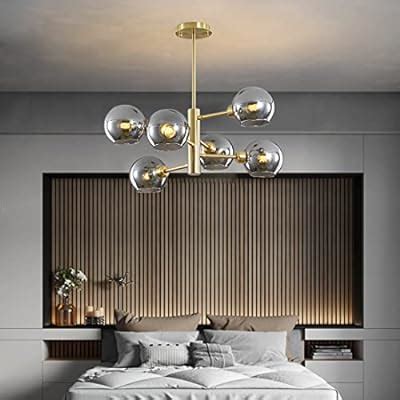 Buy Bepuzz Brass Mid Century Modern Chandelier Glass Globe Sputnik