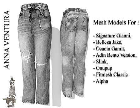 Second Life Marketplace - A.V _ Men's worn jeans _02 jeans _ Signature ...