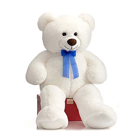 Buysend 3 Ft Blue Bow Teddy Bear Online Fnp