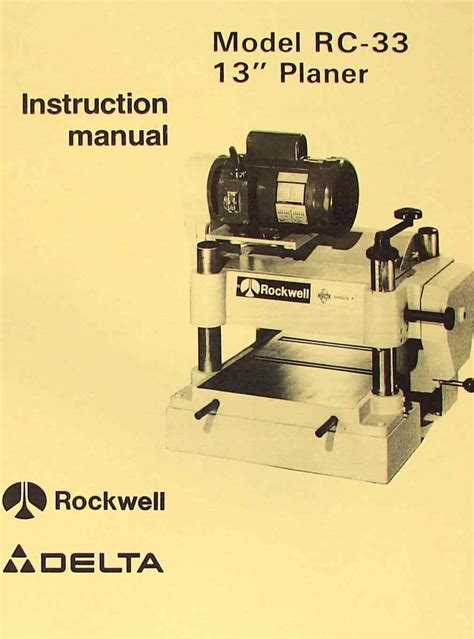 Delta Rockwell Rc Planer Operator Parts Manual Ozark Tool