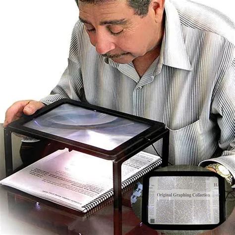 Led Light Reading Magnifying Glass For Elderly Newspaper 3x Magnifier