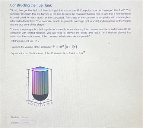 Solved Constructing The Fuel Tank Great I Ve Got The Chegg