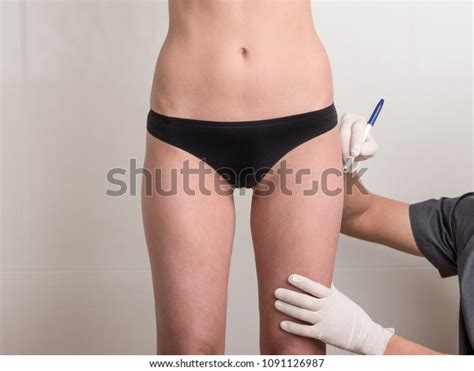 Beautician Touch Draw Correction Lines On Stock Photo 1091126987