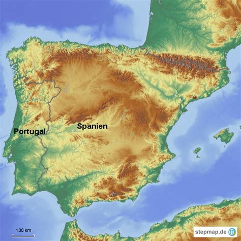 StepMap Iberische Halbinsel Landkarte für Deutschland