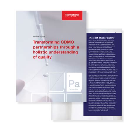 Transforming CDMO Partnerships Through Quality Patheon Pharma Services