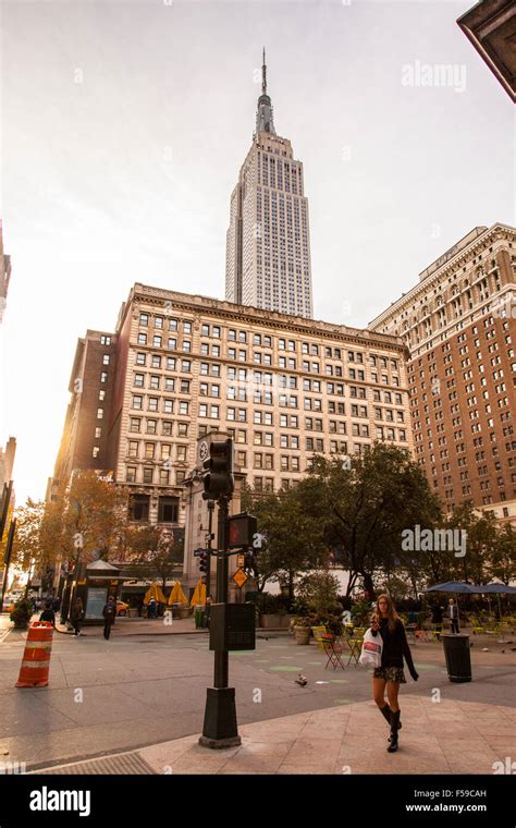 Empire State Building Photographed At Herald Square Fifth Avenue New