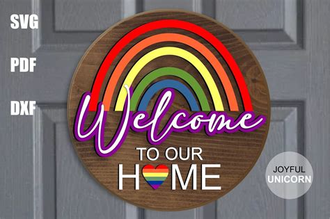 Rainbow Welcome Sign Svg Cut File Graphic By Joyfulunicorn · Creative