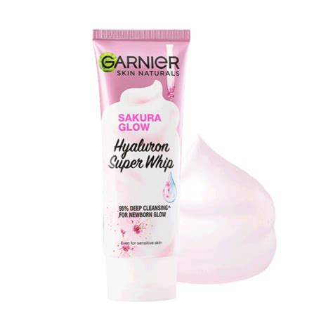 Garnier Sakura Glow Hyaluron Super Whip Foam 100ml Made In Indonesia