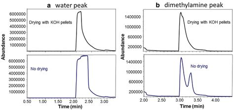 Gcms Extracted Ion Chromatograms Of A Water M Z And B