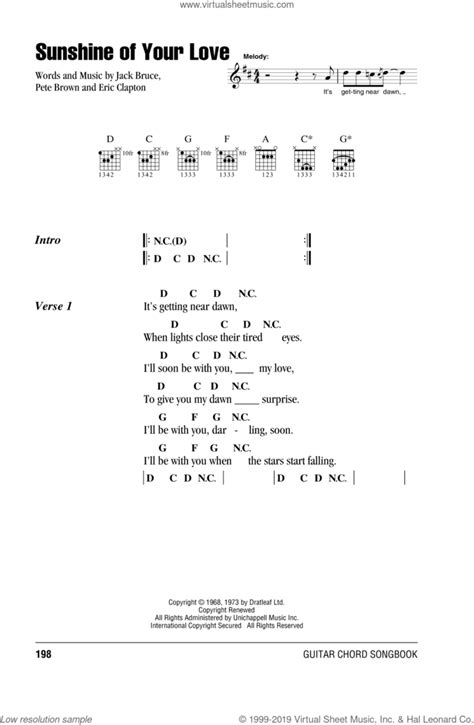 Sunshine Of Your Love Sheet Music For Guitar Chords V2