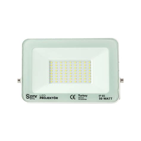 Zmr 50w slim led projektör beyaz işık 6500k