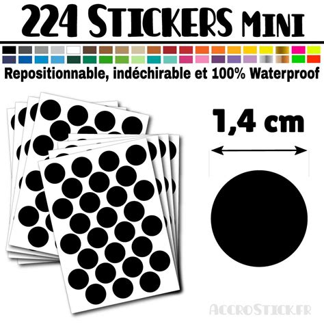 224 Ronds 1 4 Cm Stickers Mini Gommettes Couleur Noir