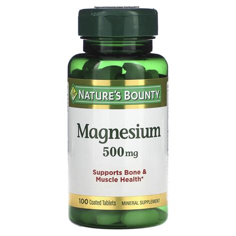 Nature S Bounty Magnesium 500 Mg 100 Coated Tablets