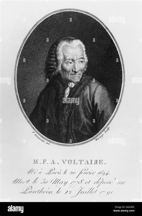 Voltaire 18th Century French Author Black And White Stock Photos