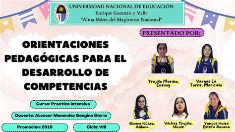 Orientaciones Pedag Gicas Para El Desarrollo De Competencias Youtube