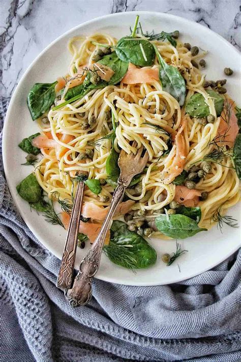 Smoked Salmon Spaghetti Sweet Caramel Sunday