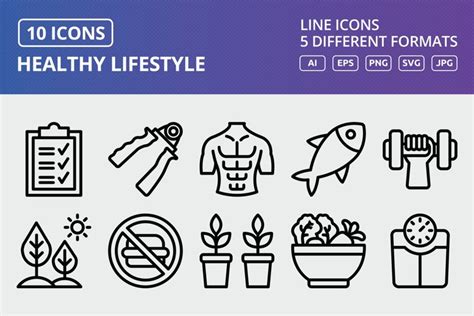 Vector Healthy Lifestyle Icon Set