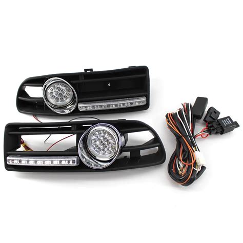 Car BUMPER GRILLE FOG LIGHT LED LAMP Fit FOR VW JETTA BORA MK4 99 04