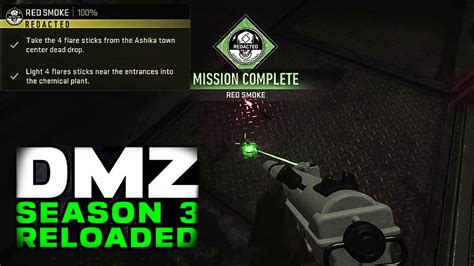 RED SMOKE FOR SEASON 3 MW2 DMZ TIER 5 STORY MISSION REDACTED YouTube