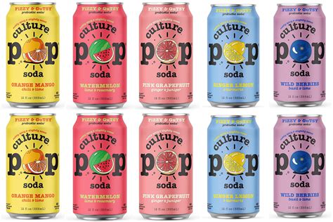 Buy Culture Pop Sparkling Probiotic Soda 5 Flavor Variety Pack 40 ...