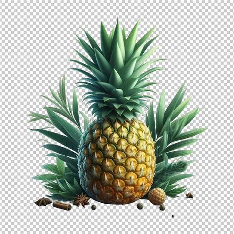 Premium PSD Fresh Pineapple Sliced Isolated Premium Psd