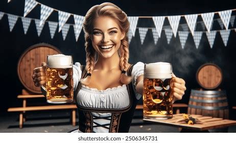 Beautiful Smiling German Blonde Two Braids Ai Generated Image Shutterstock