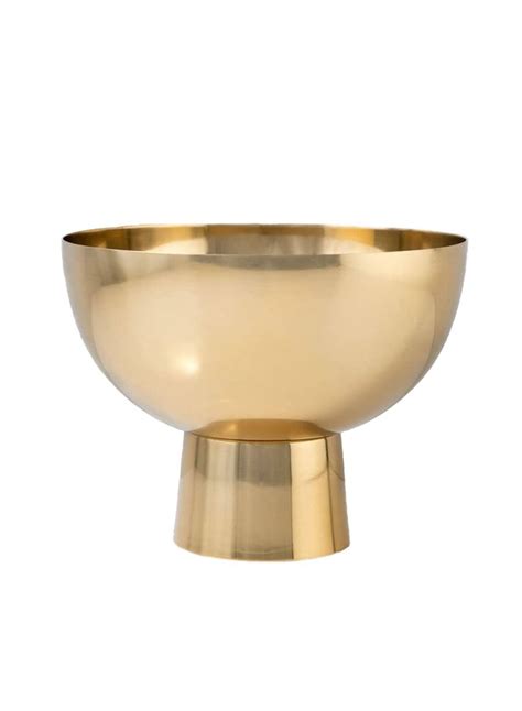 Serene Spaces Living Large Decorative Gold Pedestal Bowl Elegant Metal