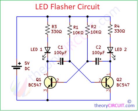 Led Flasher Circuit Using Bc547