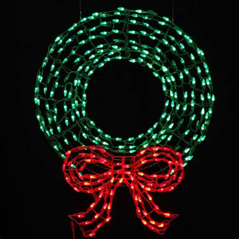 36 In Pre Lit Led Outdoor Wreath With Bow Sculpture And 280 C5