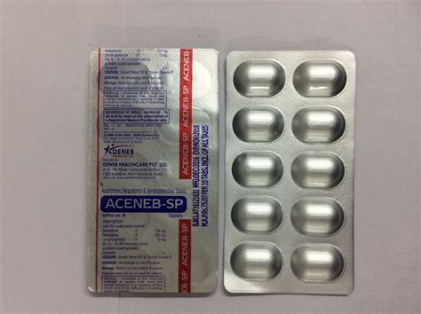 Aceclofenac Paracetamol Serratiopeptidaseaceneb Sp Tablet