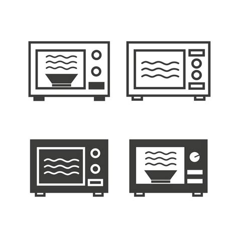 Premium Vector Microwave Oven Safe Icon Set Safe Heating Of Food In