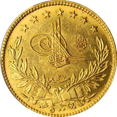 Turkey Kurush Ah Year Pcgs Ms Gold Shield