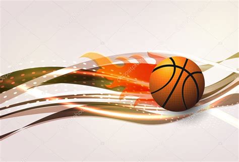 Baloncesto Vectorial Con Fondo De Onda