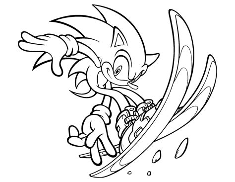 Sonic Goes Skiing Sonic Coloring Pages