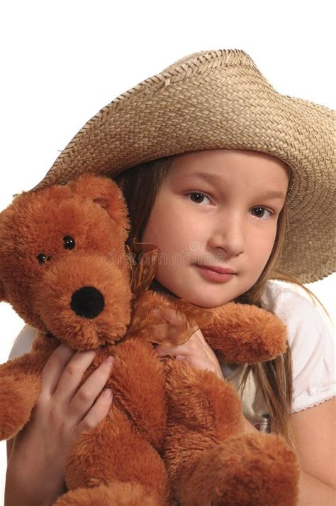 Young Girl And Teddy Bear Stock Photo Image Of Innocent 7289044