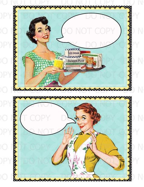 Printable 1950s Retro Housewife Gossip Girls Bridal Shower Game Cards