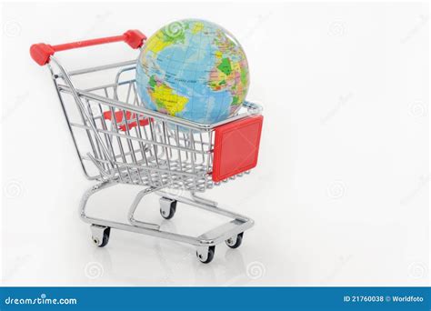 Globe In Shopping Cart Stock Photo Image Of Consumerism 21760038