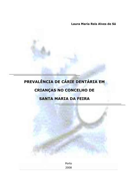 PDF Tese Saúde Pública Prevalência de Cárie Dentária em crianças no