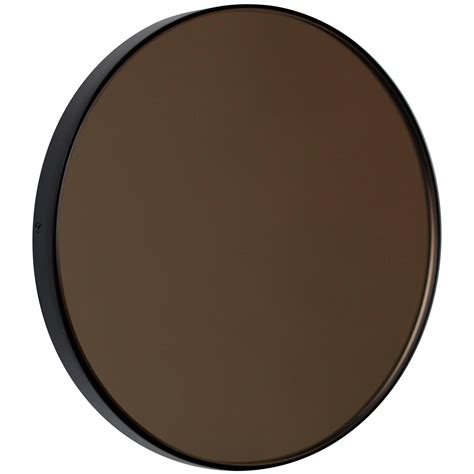 Orbis Black Tinted Modernist Round Customisable Mirror Black Frame